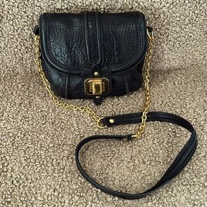 Black leather bag